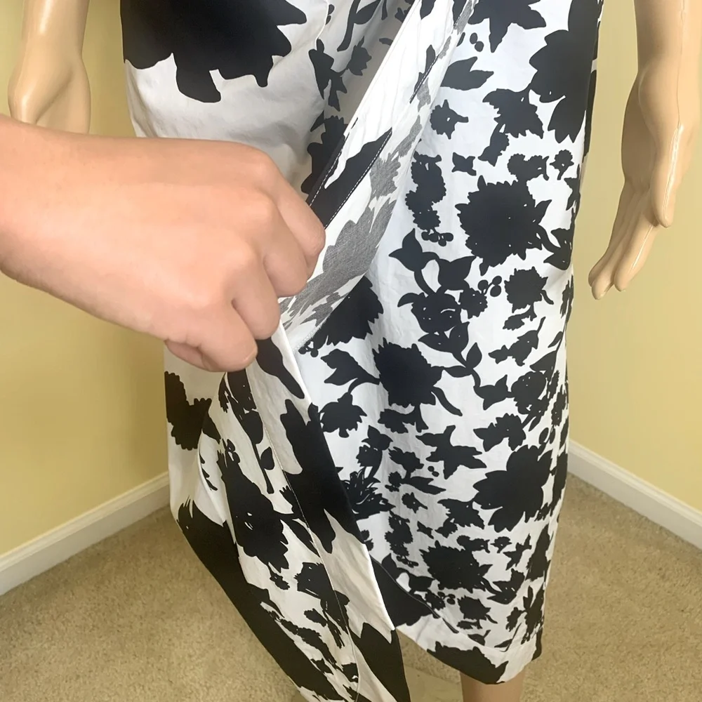 💫HP‼️💫 NWOT CHRISTOPHER JOHN ROGERS x Target Floral Midi Dress, Black/White, 10 - Picture 8 of 10